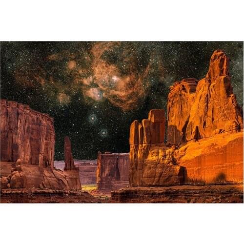 5D DIY Full Round Diamond Painting Mountain & Starry Cross Stitch Landscape 3D Embroidery Rhinestone Mosaic Home Decor Gift Y477