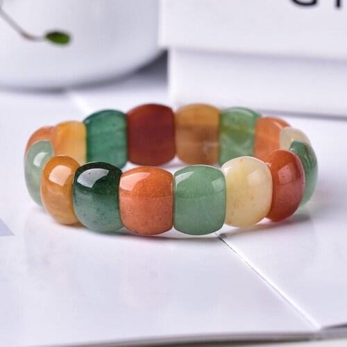 Many Color Treasure Stone Natural Crystal Bracelets Hand Row Lucky For Women Girl Gift Bracelets Fashion Jewelry