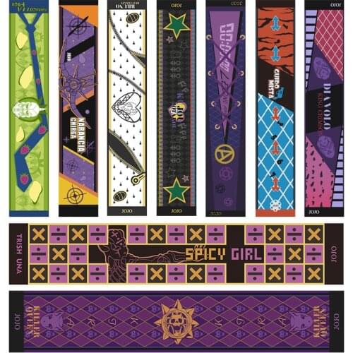 Brdwn JOJOs Bizarre Adventure Golden Wind Bruno Bucciarati Diavolo GuidoMista Kira Yoshikage Cosplay Scarf Anime Scarves