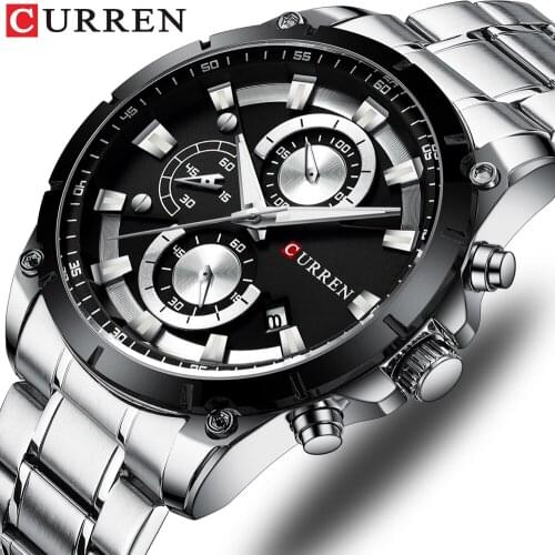 New CURREN Men Watch Top Brand Luxury Quartz Fashion Bussiness Watch Steel Waterproof Wrist Watch Male Clock Relogio Masculino