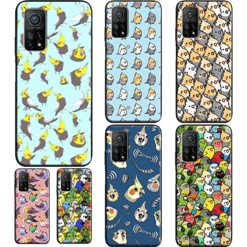 Cartoon Cockatiel Collage Case For Xiaomi Mi Note 10 Lite Mi 9T 10T Pro Mi A3 10 Cover For POCO X3 F2 Pro F1 Case