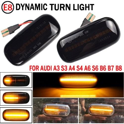 For Audi A3 S3 8P A4 S4 RS4 B6 B7 B8 A6 S6 RS6 C5 C7 Dynamic LED Blinker Side Marker Turn Signal Light Lamp