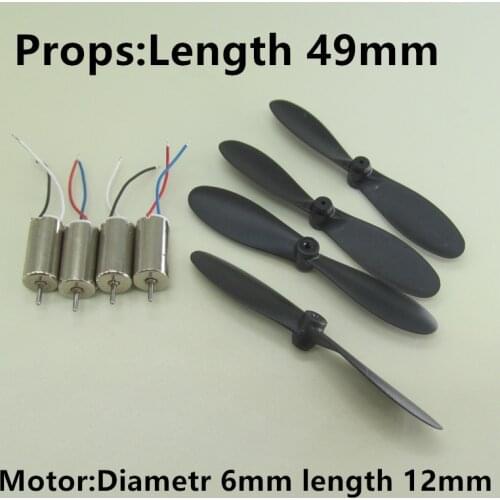 Mini 612 6*12 Diameter 6mm Length 12mm 0.8mm 3.7V Motor Coreless 49mm 4.9cm Props R/C Toys DIY Drone Quadcopter Rc Spare Parts