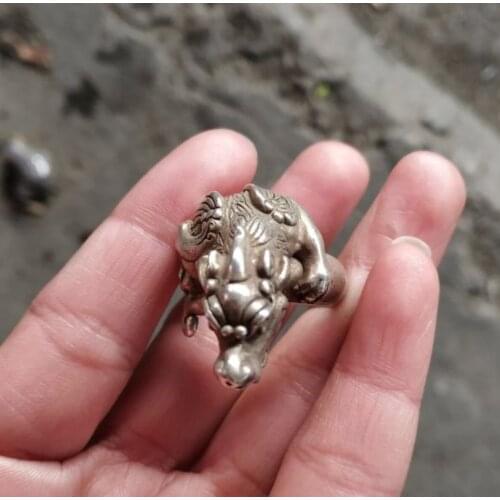 Hot sell new - free shipping Antique collection Collect Miao silver, Tibetan Silver Dragon Ring