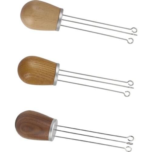 Solid Wooden Handle Needle Coffee Tamper Stirring Tool Coffee Tamping Stick Distributor Leveler Type Powder Needles For Filter