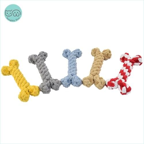 Dog Toys Cotton Bite Resistant Chew Teething Toys Puppy Braided Bones Shape Toy For Large Small Dogs Pets Accessories