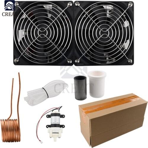 1800W 2500W 12V-48V ZVS Induction Heater Heating PCB Board Module Flyback Driver with Coil Dual Fan Power Supply Kit