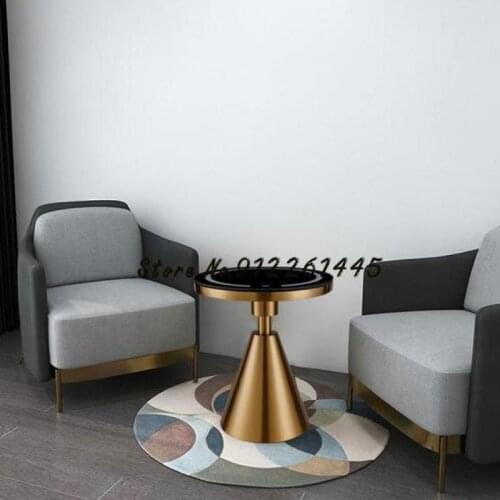 Italian Light Luxury Living Room Intelligent Corner Simple Modern Sofa Side Net Red Wireless Charging Small Tea Table Small Roun