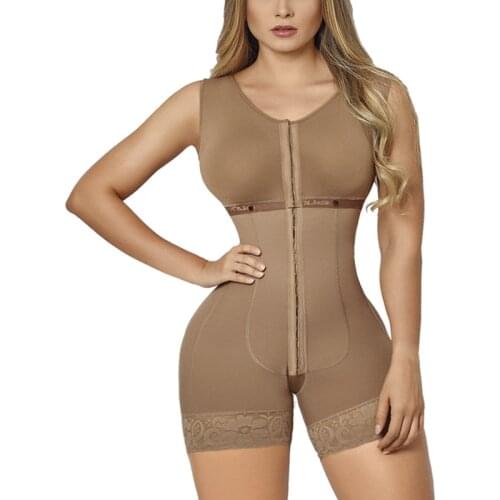 Corset Femme Sleeveless Short Breasted Body Shaper Firm Control High-Thight Shapewear For Women Eye N Hook Fat Burner