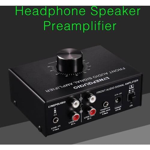 KYYSLB B015 Headphone Speaker Amplifier Preamp Stereo Signal Amplifier Dual Audio Source with Volume Control Amplifier Lossless