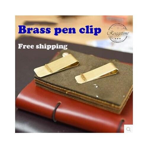 Brass Clip for Paper or Pen and vintage leather notebook pure brass beautful for RU BZ free shipping