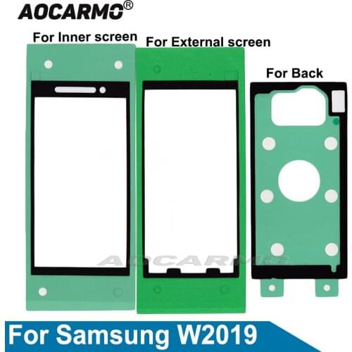 Aocarmo For Samsung Galaxy W2019 Inner External LCD Screen Tape Adhesive Back Battery Cover Waterproof Sticker Glue Replacement