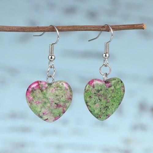 Fashion BOHO Love Heart Geometric Drop Earring for Women Brincos Natural Stone Bohemia Dangle Earrings Ladies Party Jewelry Gift