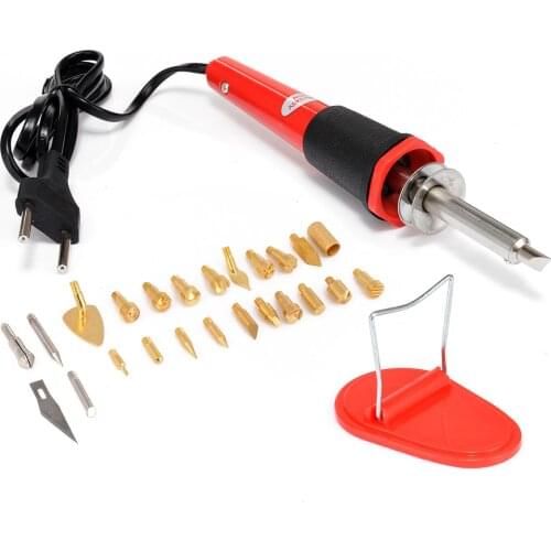 26pcs/Set Wood Burning Iron Pen Tip Kit 220-240V 30W Engraving Woodworking Tool for Embossing DIY Craft EU Plug