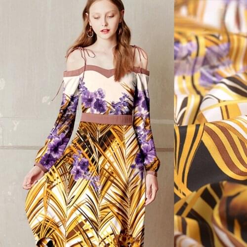 30mm stretch heavy crepe silk fabric reed digital printing silk stretch fabric soft cheongsam dress silk cloth 127cm width