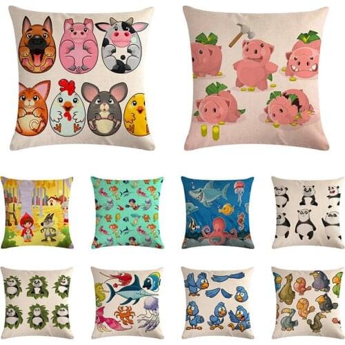 Animal Pillow Case Pig Panda Decorative Pillows For Sofa Car Cushion Cover 45x45cm Home Decor Throw Pillow Cover ZY939