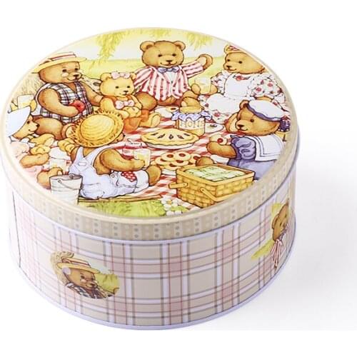 New Fashion Customization New Tinplate Candy Cookie Box Cake Packaging Round Large Cute Storage Wedding Candy Box Birthday
