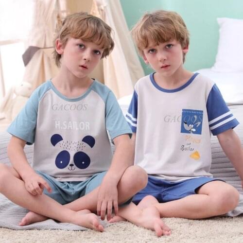 New Teens Clothes Children Clothing Set Toddler Girls Pajamas Sets Boys Cotton Sleepwear Short Sleeve Pyjamas Kids Home Clothes