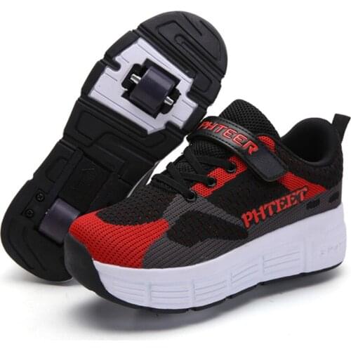 Roller Skate Shoes for Kids Boy Girl Wheels Sneakers with On Wheels Children Boys Girls Roller Sneakers Fashion Tennis Shoes