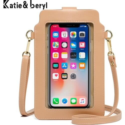 New Women PU Leather Mini Shoulder Bags Female Ultra-thin Crossbody Bags Girls Multi-functional Handbag Phone Purse Dropshipping