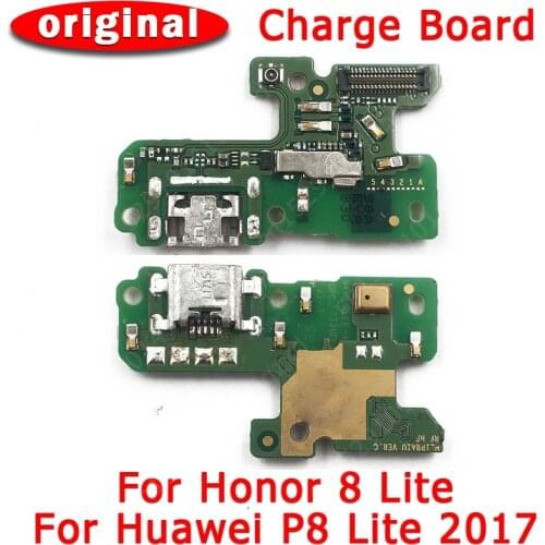Original Charging Port For Huawei P8 Lite 2017 USB Charge Board For Honor 8 Lite PCB Dork Connector Flex Microphone Spare Parts