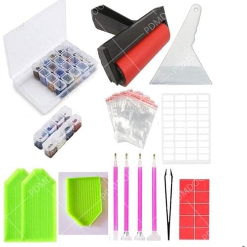 PDMDOG Diy Diamond Embroidery Accessories and Tools Kit Adult or Kids Diamond Painting Box Mosaic Glue Pen Kit