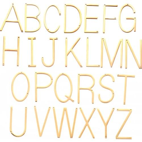 5pcs per Initials Big Size Alphabet Charm for Necklace Pendant Gold Color Stainless Steel 26 Alphabet Letters DIY Accessories