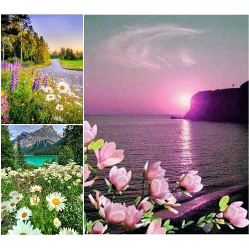 Full Diamond Embroidery Landscape Sunset Sea Mosaic Picture Of Rhinestones Decor Gift 5D DIY Diamond Painting Cross stitch