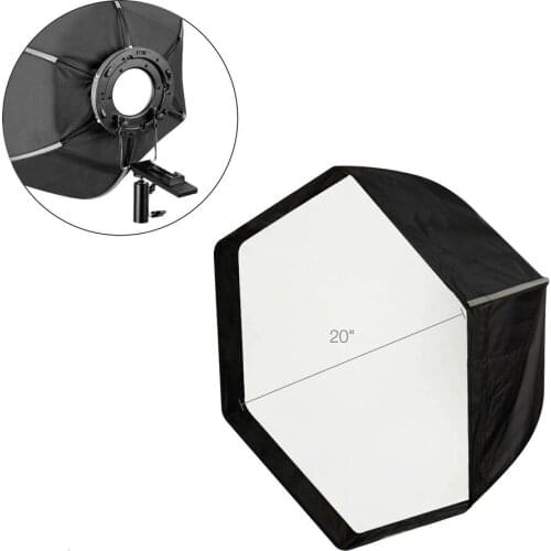 20" Hexagonal Photo Studio Softbox Reflector with White Diffuser Cover and Carry Case for Flash , Photography, Video