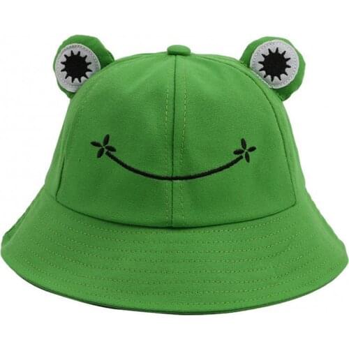 Cute Frog Design Sun Protection Fisherman Hat Children Adults Outdoor Bucket Caps