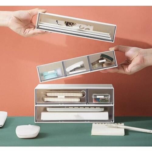 Stackable Large Capacity Cosmetic Storage Box Makeup Drawer Organizer Jewelry Makeup Container Desktop Sundries Storage Box