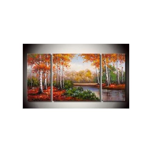 Home Decoration-One Fall Day II-Modern Canvas Art Wall Decor-Landscape Oil Painting Wall Pictures for Living Rooms
