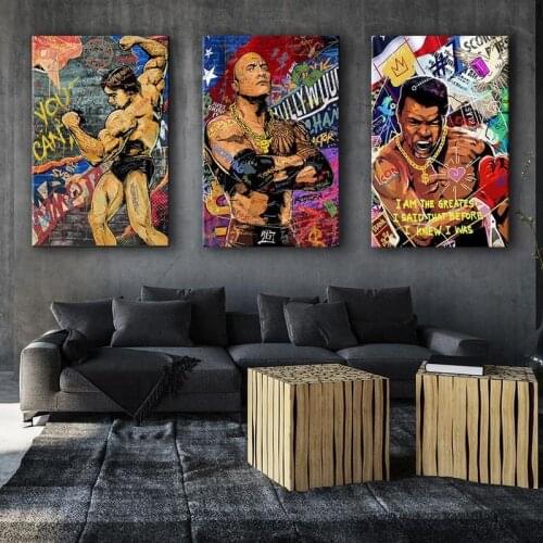 Street Art Canvas Prints Modern Living Room Home Decor Poster Painting Print Art Boxing Champion Tyson Graffiti Canvas Painting