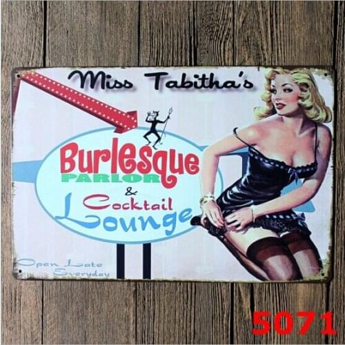 Miss Tabithas Vintage Tin Sign Bar Pub Home Wall Decor Retro Metal Art Poster