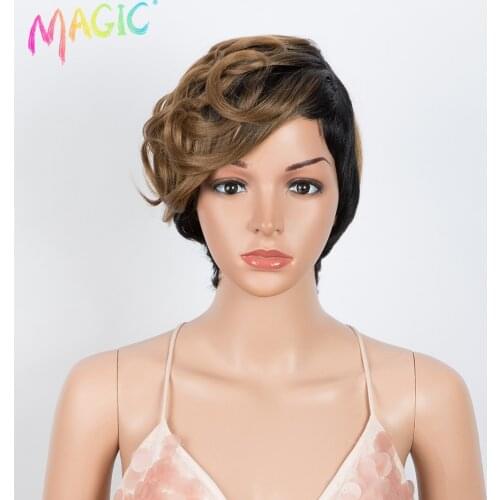 MAGIC Synthetic Wigs For Women Wave 10 Inch Womens Wigs Short Synthetic Hair Blonde Wig Heat Resistant Hair Free Shipping
