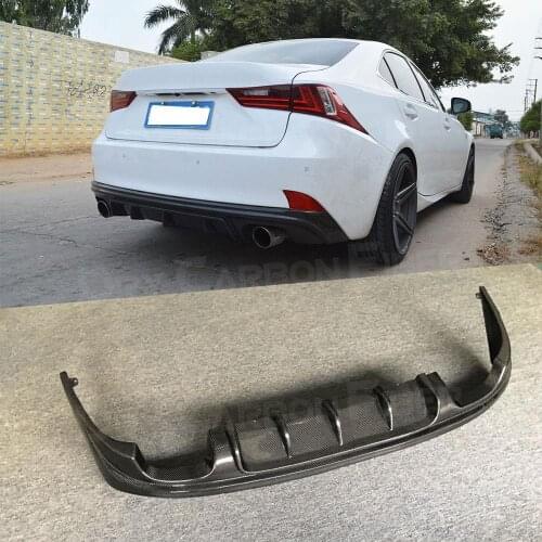 Rear Diffuser Lip Spoiler Bumper Guard for Lexus IS250 300 350 IS F Sport Sedan 4 Door 2014-2016 Convertible Carbon Fiber / FRP