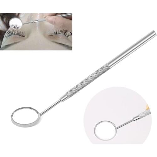 1 Pcs Stainless Steel Checking Mirror for Eyelash Extension Portable Dental Mirrors Mouth Tooth Oral Eyelash Tools