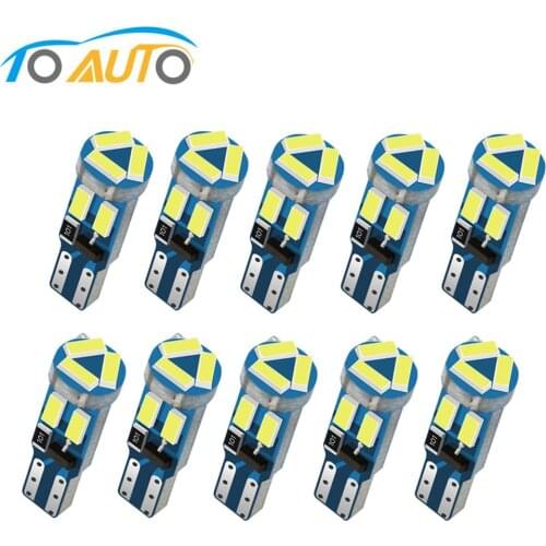 10pcs T5 led Bulbs W3W W1.2W 17 37 73 74 Auto LED Lamp Car Dashboard Instrument Indicator Wedge Lights Bulb 12V