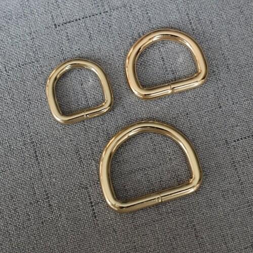 10 Pcs/Pack 15mm 20mm 25mm Webbing Strap D Ring For Bag Accessory Belt Loop Buckle Metal Hardware Pet Dog Collar Leads Leather