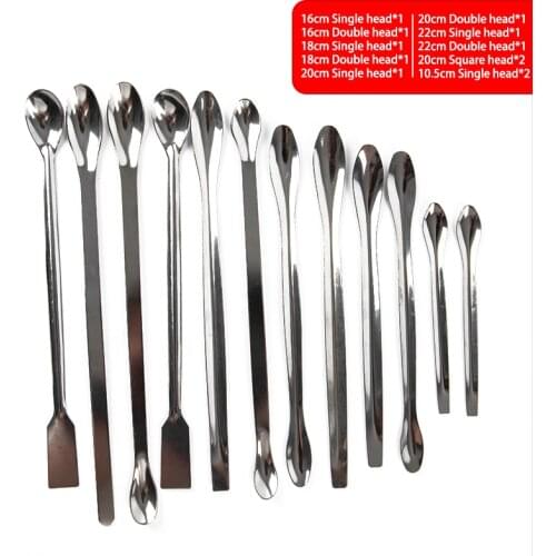 12PCS Stainless Steel Lab Spoon Spatula/Laboratory Sampling Spoon Mixing Spatula Micro Spatula Scoop
