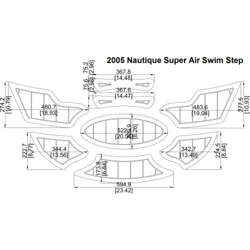 2005 Nautique Super Air Swim Step Pad Boat EVA Teak Decking 1/4" 6mm