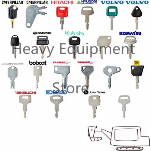 21 Excavator key For Caterpillar Kubota jcb Komatsu Bobcat Volvo John Deere Hitachi Takeuchi Yanmar 5P8500 H800 787 777 459A