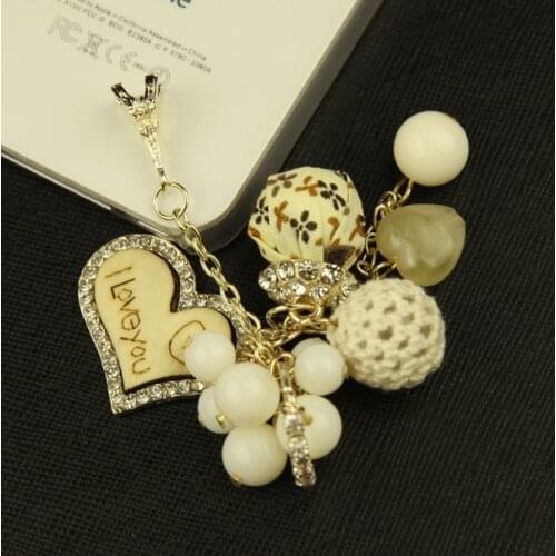 5pcs per lot Min.$15 (Mixed Order) Heart With Tassel Charms Pendant For Cell Phone DIY Alloy Decoration