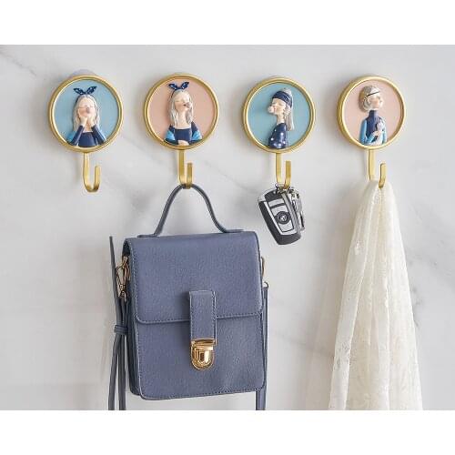 Room Decoration Accessories Teen Girls Wall Decor Nordic Girl Creative Resin Hook Minimalist Bathroom Accessories Key Hanger