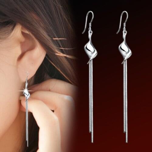 Long Tassel Earring Fashion Womens Anti allergy Drop Dangle Chain Elegant Wedding Party Jewelry Hanging Earrings Drop Shipping