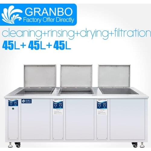 Granbo Industrial Multi-tank Ultrasonic Cleaner With Rinsing Drying Filtration System For Auto Parts Engine Block Remove Oil