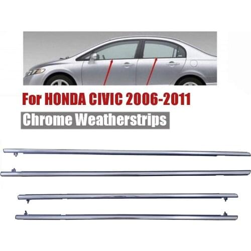 Chrome Outside Window Seals Weatherstrips Belt For Honda Civic 2006 2007 2008 2009 2010 2011 Dust Rain Proof Car Accessories