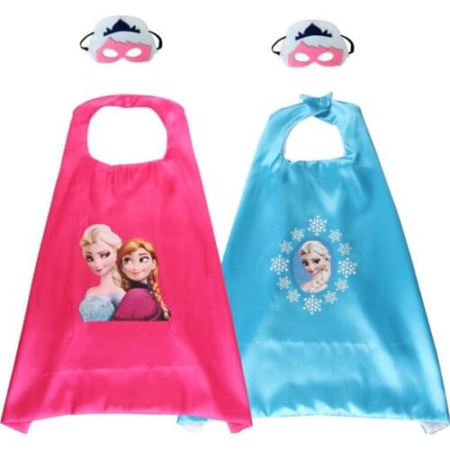 2pcs/set Disney Halloween Costume FestivaI Activity Frozen Mask Cloak Cosplay Elsa Anna Figurines Toy Dress Up Childrens Girl
