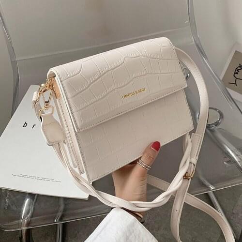 NEW French Design Fashion Female Stone Pattern Square Bag Handbag & Elegant Shoulder Bag Messenger Bag Width 20cm Height 13cm