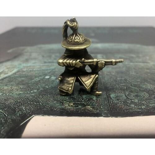 Brass Soldier Gunners Knife Beads Pure Copper Keychain EDC Outdoor Tool Bracelet Accessories Pendant Lanyard Knife Accessories